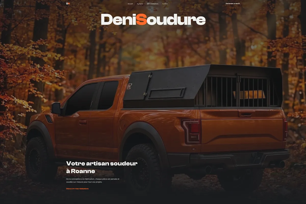 page d'accueil d'un site réalisé par Mld Dev pour un artisan soudeur
